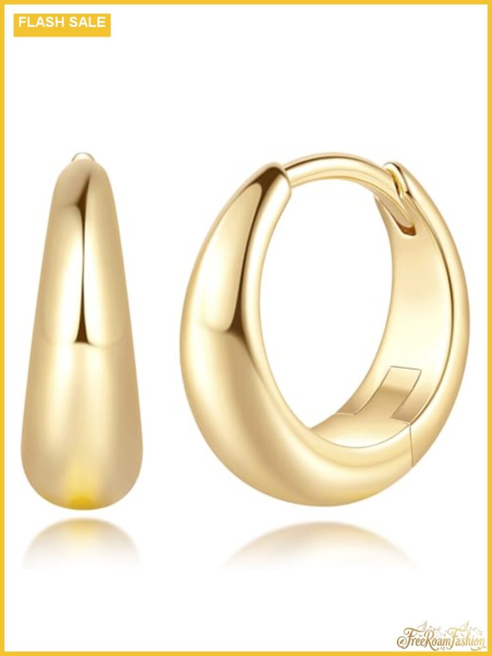 14K Gold Plated Hoop Earrings for Women Hypoallergenic Lightweight Trendy